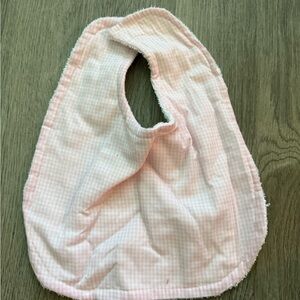 Pink Gingham Baby Bib